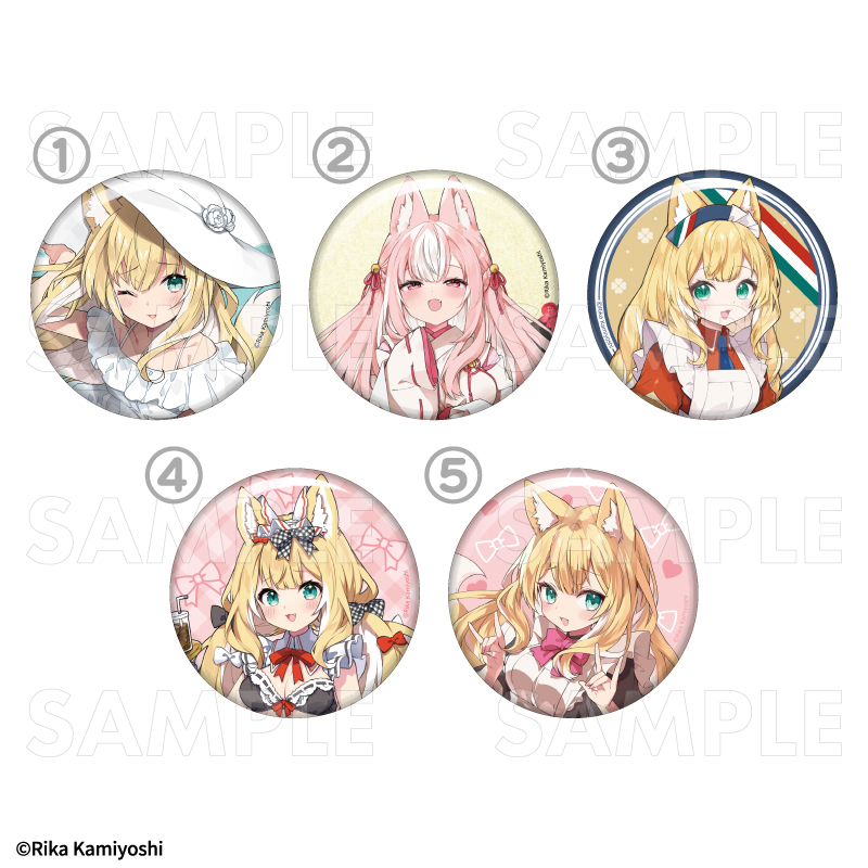 76mm缶バッジ/神吉李花ポップアップショップ ふわみみマーケット(全5種)