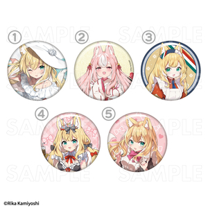 76mm缶バッジ／神吉李花ポップアップショップ　ふわみみマーケット（全5種）